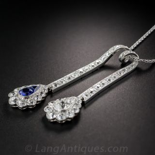 Edwardian Sapphire and Diamond Negligee Necklace