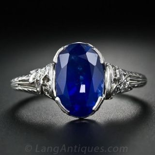 Edwardian Sapphire and  Diamond RIng - 1