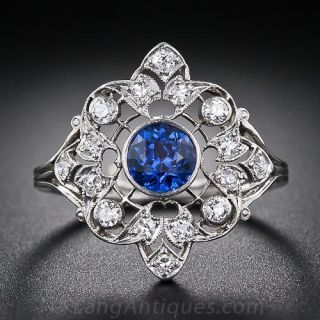 Edwardian Sapphire and Diamond Ring