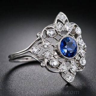 Edwardian Sapphire and Diamond Ring