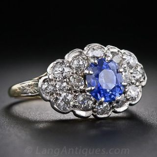 Edwardian Sapphire and Diamond Ring