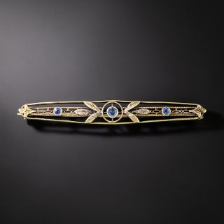 Edwardian Sapphire Bar Pin by William Link, Circa 1900 - 2