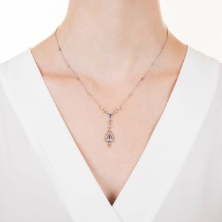 Edwardian Sapphire, Diamond and Pearl Necklace
