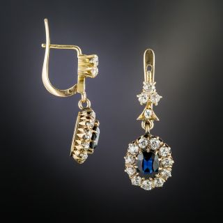 Edwardian Sapphire Diamond Drop Earrings