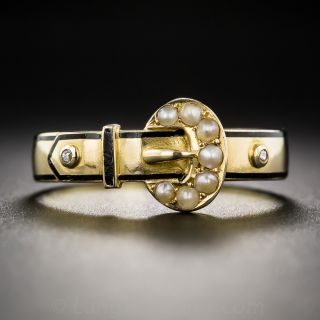 Edwardian Seed Pearl Buckle Ring