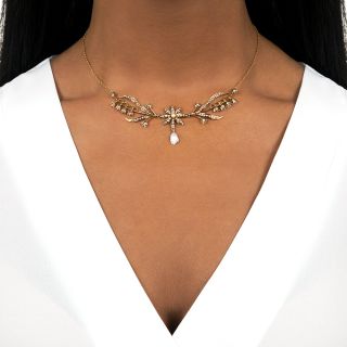 Edwardian Seed Pearl Garland Necklace
