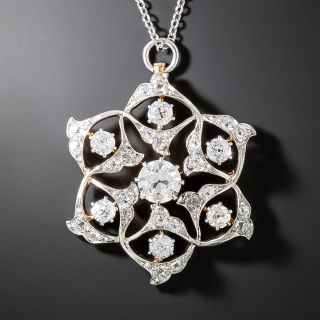 Edwardian Snowflake Diamond Necklace - 4