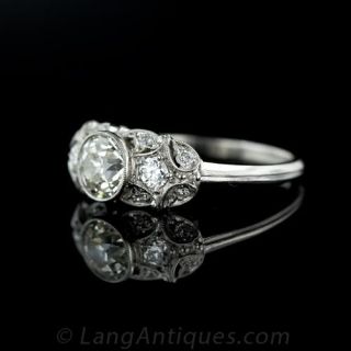 Edwardian Style 0.89 Carat Diamond Engagement Ring