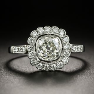 Edwardian Style 1.00 Carat Diamond Halo Engagement Ring - 2