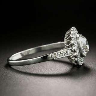 Edwardian Style 1.00 Carat Diamond Halo Engagement Ring