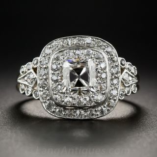 Edwardian Style 1.10 Carat Cushion-Cut Diamond Ring 
