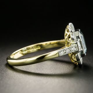 Edwardian Style 1.16 Carat Aquamarine and Diamond Ring