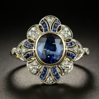 Edwardian Style 1.50 Carat No-Heat Sapphire and Diamond Ring - 3