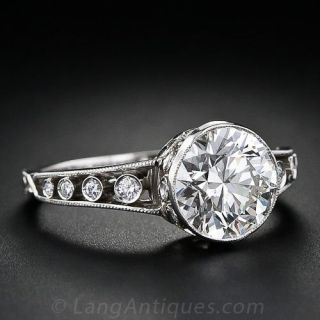 Edwardian Style 1.96 Carat Diamond Engagement Ring