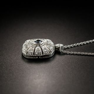 Edwardian Style .14 Carat Sapphire and Diamond Pendant