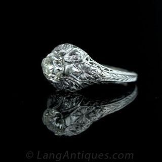 Edwardian Style .75 Carat European Cut Diamond Solitaire