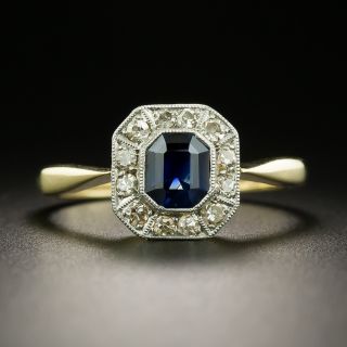 Edwardian Style .80 Carat Sapphire and Diamond Ring - 2
