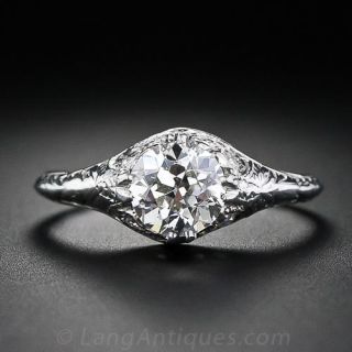 Edwardian Style .90 Carat Diamond Engagement Ring