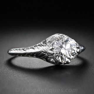 Edwardian Style .90 Carat Diamond Engagement Ring