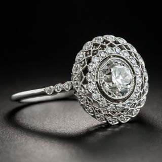 Edwardian Style .91 Diamond Platinum Engagement Ring - GIA I VS2