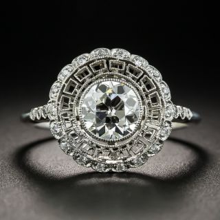 Edwardian Style .99  Carat Platinum Diamond Engagement Ring - GIA I VS2