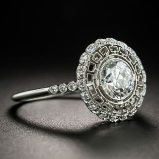 Edwardian Style .99  Carat Platinum Diamond Engagement Ring - GIA I VS2