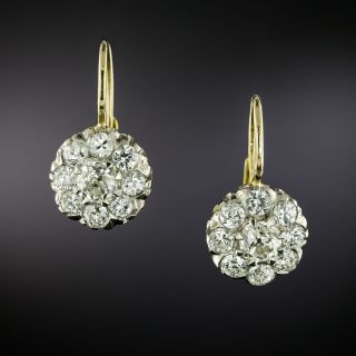 Edwardian-Style Diamond Cluster Earrings - 2