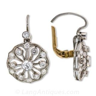 Edwardian Style Diamond Drop Earrings