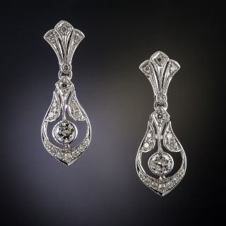 Edwardian-Style Diamond Drop Earrings 