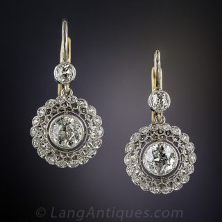 Edwardian Style Diamond Drop Earrings