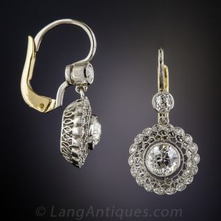 Edwardian Style Diamond Drop Earrings