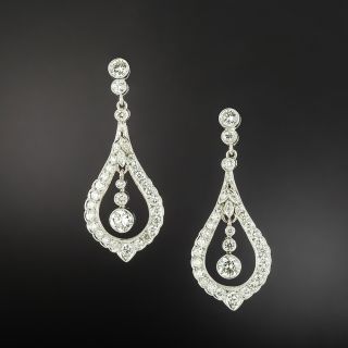 Edwardian-Style Diamond Drop Earrings  - 2