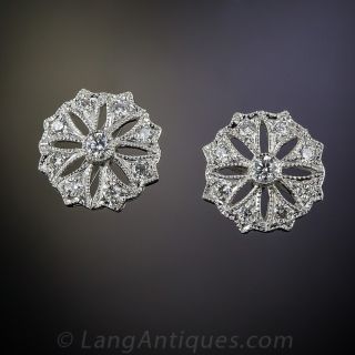 Edwardian Style Diamond Ear Studs