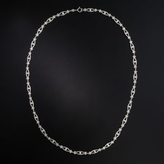 Edwardian Style Diamond Open Link Necklace