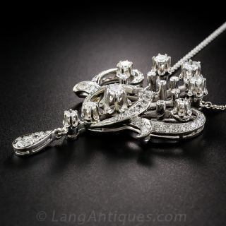 Edwardian Style Diamond Pendant Necklace