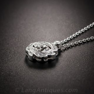 Edwardian Style Diamond Pendant with Chain