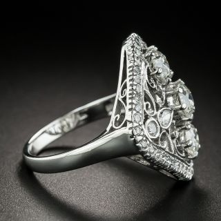 Edwardian Style Diamond Scroll Motif Dinner Ring