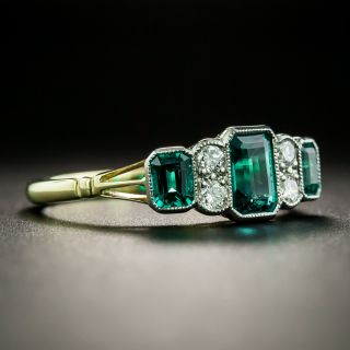 Art Deco Style Emerald and Diamond Ring