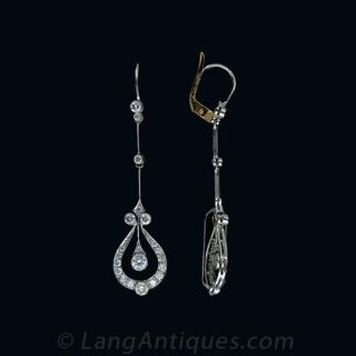 Edwardian Style Long Drop Earrings