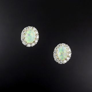 Edwardian-Style Opal and Diamond Earrings - 4
