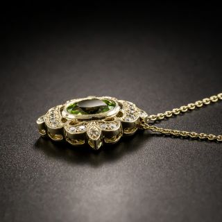 Edwardian Style Peridot and Diamond Pendant