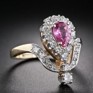 Edwardian Style Pink Sapphire and Diamond Ring
