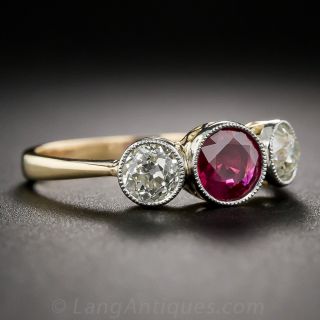 Edwardian Style Ruby and Diamond Ring