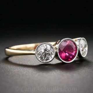 Edwardian Style Ruby and Diamond Ring