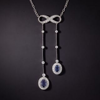 Edwardian Style Sapphire and Diamond Negligee Necklace - 0