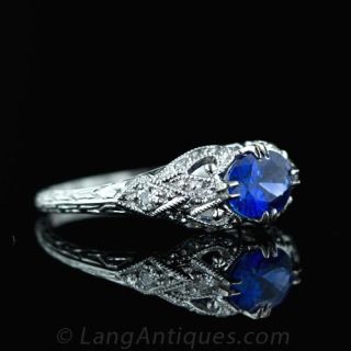 Edwardian Style Sapphire and Diamond Ring