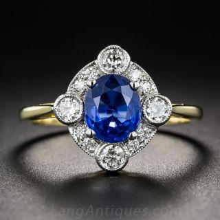 Edwardian Style Sapphire and Diamond Ring