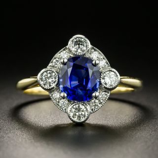 Edwardian Style Sapphire and Diamond Ring - 2