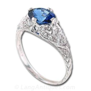 Edwardian Style Sapphire and Diamond Ring