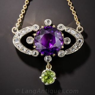 Edwardian Amethyst and Peridot Necklace